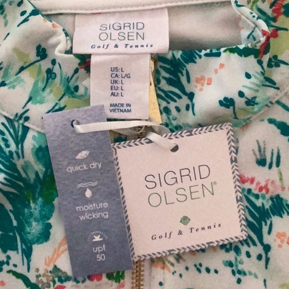 SIGRID OLSEN NWT GOLF & TENNIS ZIP UP JACKET QUICK DRY UPF 50 MOISTURE WICKING - Picture 4 of 8